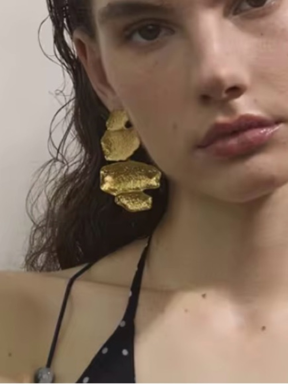Anthropologie Sculptural Gold Statement Earrings ✨
